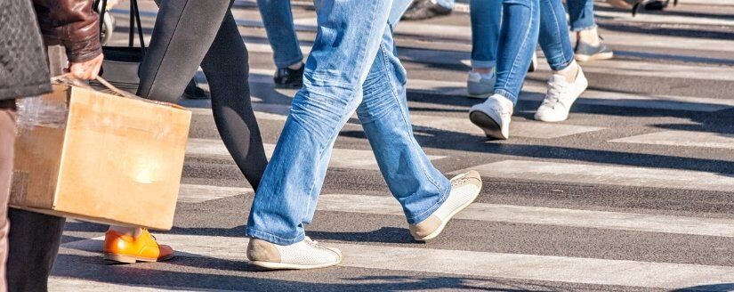 pedestrians walking in menominee, michigan